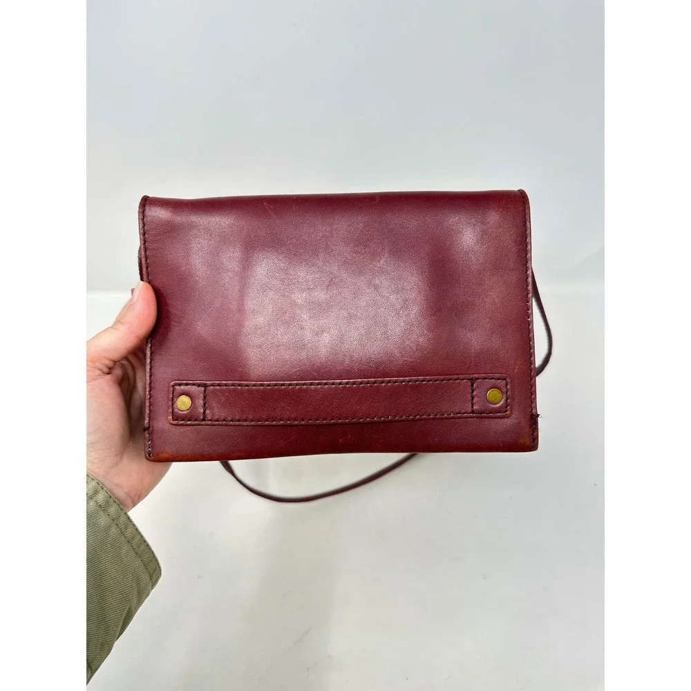 Madewell The Morgan E0328 Leather Crossbody Burgundy